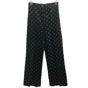 Jan Celeste Ltd. Velvet Pants High Rise Wide Leg Green Blue VTG 60s/70s Size 8